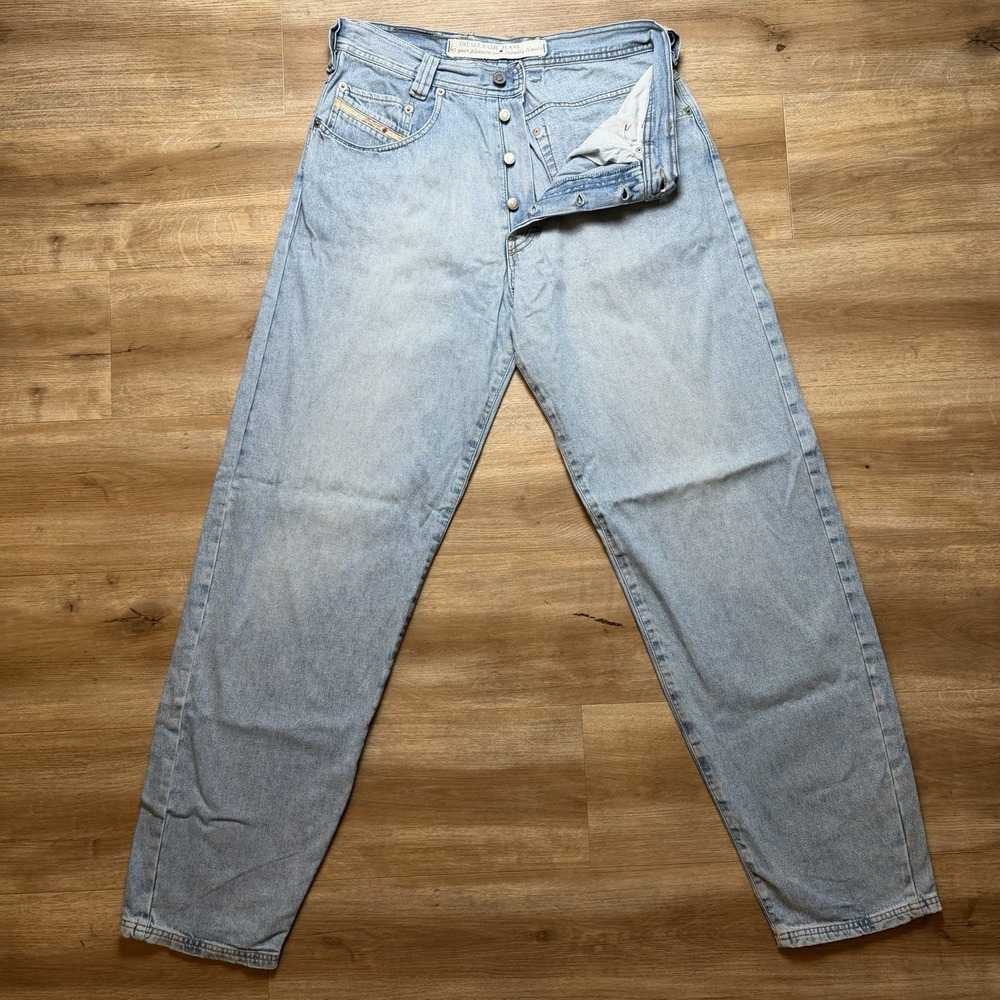 Vintage Diesel Saddle Jeans Men 32x34 Blue Loose Tapered Light Wash Denim Y2K